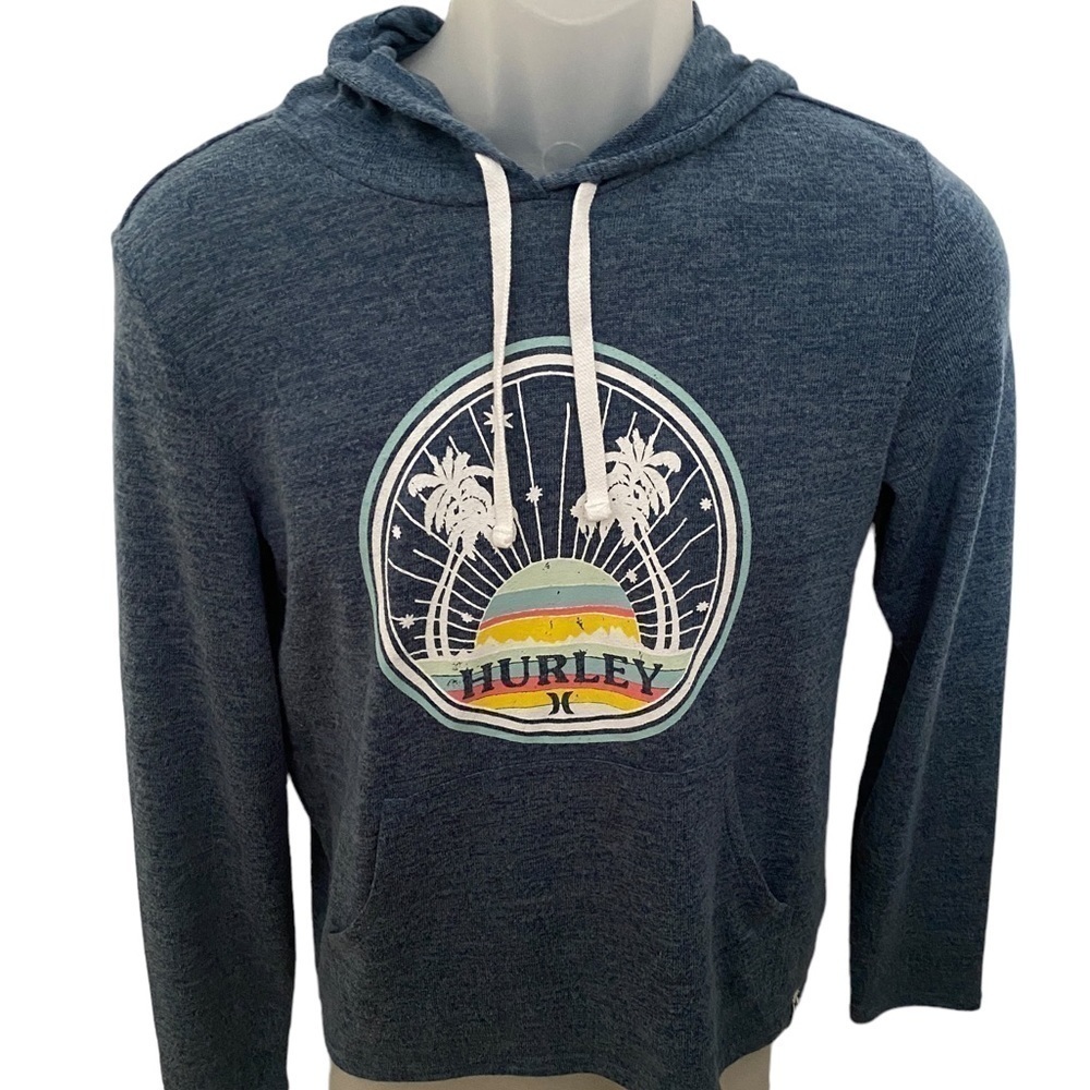 HURLEY Sunrise Palm Trees Pullover Sweatshirt Hoodie Women S Small